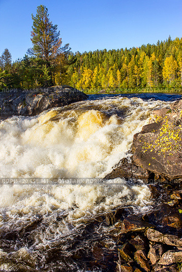 Водопад Киваккакоски. Республика Карелия. Россия. Стоковое фото, фотограф Наталья Осипова / Фотобанк Лори