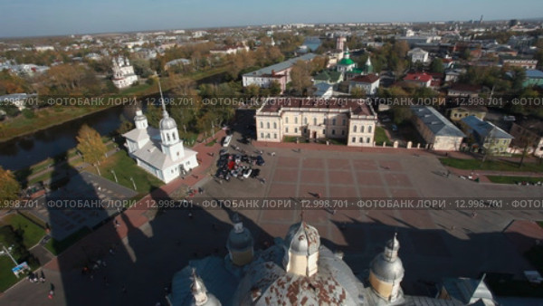 Вологда. Вид с Колокольни Софийского собора на Кремлёвскую площадь. Стоковая анимация, аниматор Литвяк Игорь / Фотобанк Лори