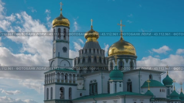 Воскресенский собор Ново-Иерусалимского монастыря. Истра, Московская область, Россия. 4К, таймлапс. Стоковое видео, видеограф photoff / Фотобанк Лори