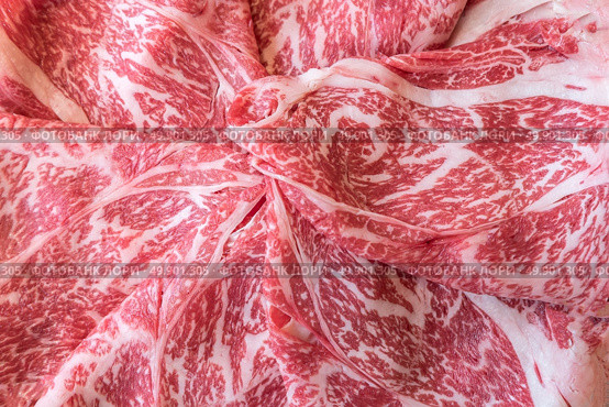 Wagyu A5 Beef meat texture for food background. Стоковое фото, агентство Ingram Publishing / Фотобанк Лори