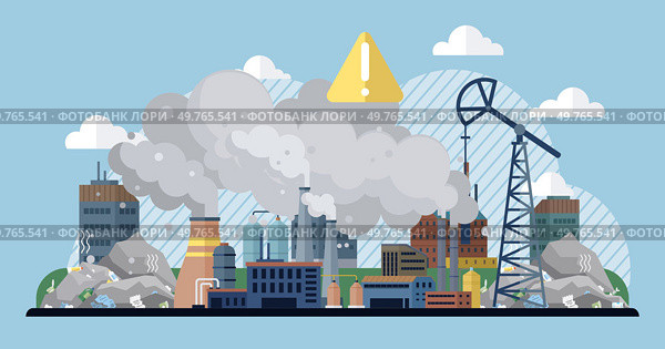 Waste pollution vector illustration. Environmental conservation is essential for tackling waste pollution and preserving natural resources Climate change is exacerbated by increasing levels waste. Waste pollution. Contamination water sources due to waste pollution jeopardizes aquatic ecosystems. Стоковая иллюстрация, агентство Ingram Publishing / Фотобанк Лори