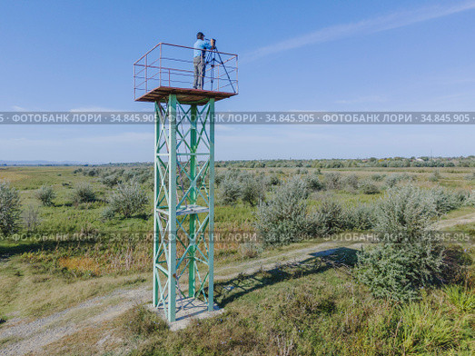 watching tower. Kartal Eco Park, Orlovka village, Reni raion, Odessa oblast, Ukraine, Eastern Europe (2020 год). Стоковое фото, фотограф Некрасов Андрей / Фотобанк Лори