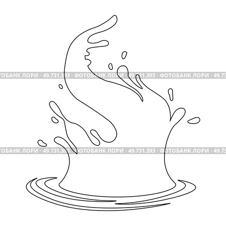 Water and juice splash liquide. One line stroke outline vector Illustration A dripped droplet, delicate dancer in ballet of fluids A spill shape, unexpected art form from moment of chaos A water. Water and juice splash liquide. A spill shape, testament to unpredictable beauty of chaos A water splash, sudden burst. Стоковая иллюстрация, агентство Ingram Publishing / Фотобанк Лори