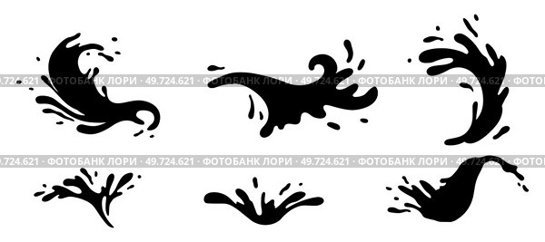 Water and juice splash liquide. Vector Illustration. A drop black, distilled representation of liquid form A dripped droplet, solitary figure in dance of water A spill shape, abstract art formed by. Water and juice splash liquide. A dripped droplet, solitary actor in play of liquids A spill shape, unscheduled painting. Стоковая иллюстрация, агентство Ingram Publishing / Фотобанк Лори