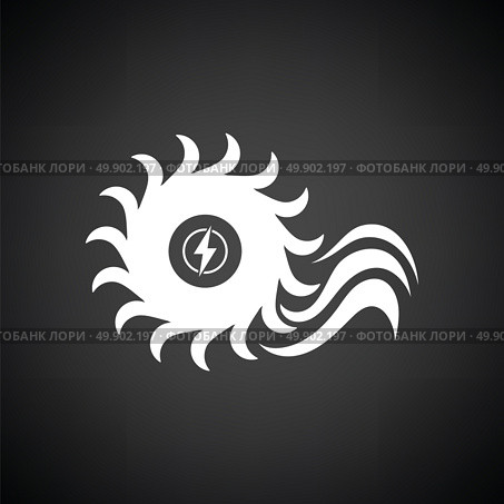 Water turbine icon. Black background with white. Vector illustration. Стоковая иллюстрация, агентство Ingram Publishing / Фотобанк Лори
