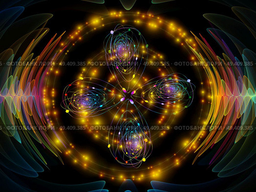 Wave Function series. Backdrop of colored sine vibrations, light and fractal elements on the subject of sound equalizer, music spectrum and  quantum probability. Стоковое фото, агентство Ingram Publishing / Фотобанк Лори