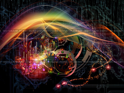 Waves of Technology series. Composition of lights, fractal and technological elements suitable as a backdrop for the projects on science, philosophy, metaphysics and modern technology. Стоковое фото, агентство Ingram Publishing / Фотобанк Лори