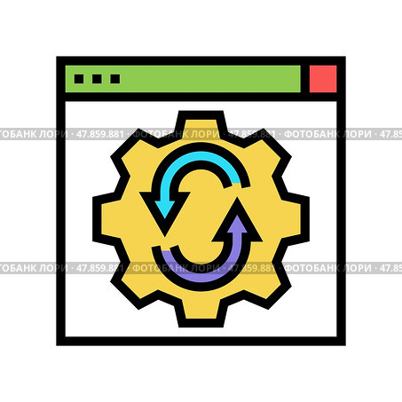 web site optimize color icon vector illustration. Стоковая иллюстрация, иллюстратор Vectorwin / Фотобанк Лори