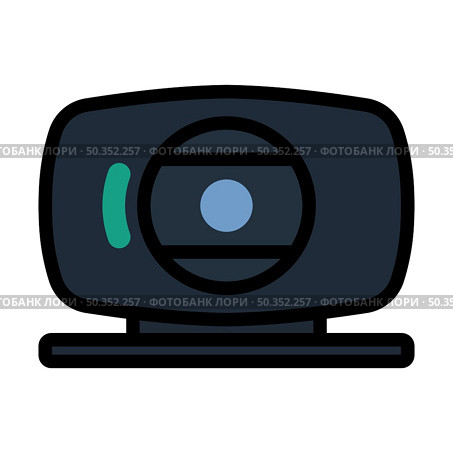 Webcam Icon. Editable Bold Outline With Color Fill Design. Vector Illustration. Стоковая иллюстрация, агентство Ingram Publishing / Фотобанк Лори
