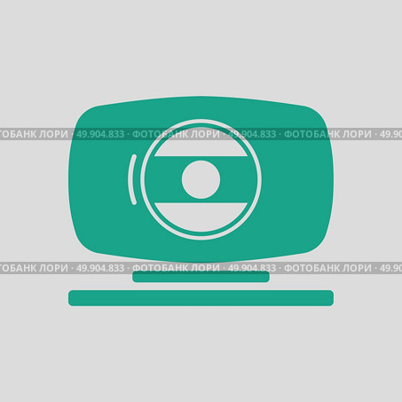 Webcam icon. Gray background with green. Vector illustration. Стоковая иллюстрация, агентство Ingram Publishing / Фотобанк Лори