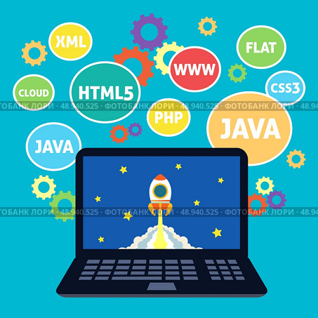 Websites web design xml java html5 coding computer concept vector illustration. Стоковая иллюстрация, агентство Ingram Publishing / Фотобанк Лори