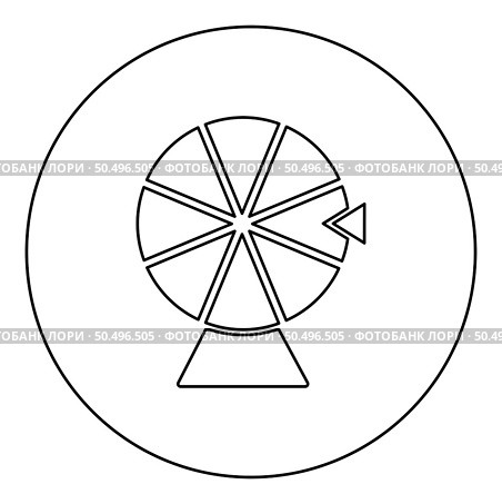 Wheel of Fortune lucky roulette spinning game chance concept icon in circle round black color vector illustration image outline contour line thin style simple. Wheel of Fortune lucky roulette spinning game chance concept icon in circle round black color vector illustration image outline contour line thin style. Стоковая иллюстрация, агентство Ingram Publishing / Фотобанк Лори
