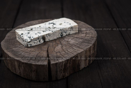 white cheese with green mold on tree trunk wood. Стоковое фото, агентство Ingram Publishing / Фотобанк Лори
