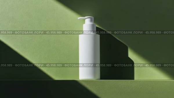 White cosmetic plastic bottle with pump packaging for cream, lotion, medicine, shampoo or liquid soap isolated on pastel pale green background. Blank skincare beauty product tube template. Empty jar. Стоковое AI-видео, аниматор Марина Демидюк / Фотобанк Лори