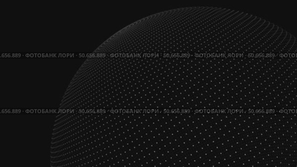 White dots sphere rotating on black background 3d illustration. 4K video. Стоковая анимация, аниматор Николай Евсюков / Фотобанк Лори