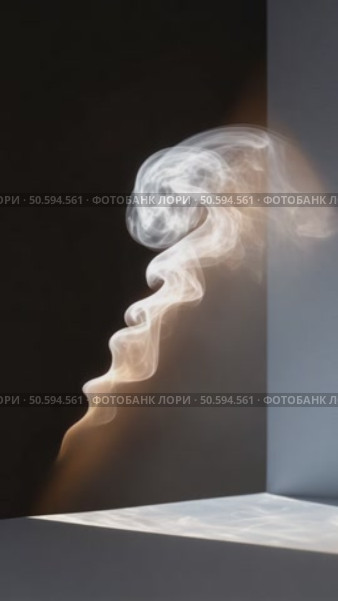 White smoke column rising from corner on dark background. Стоковое AI-видео, аниматор Юрий Поздников / Фотобанк Лори