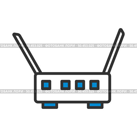 Wi-Fi Router Icon. Editable Bold Outline With Color Fill Design. Vector Illustration. Стоковая иллюстрация, агентство Ingram Publishing / Фотобанк Лори