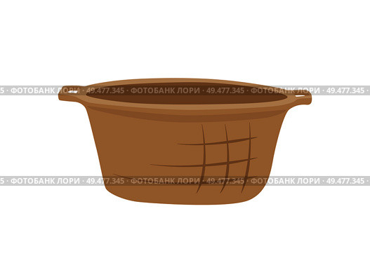 Wicker basket container isolated icon vector. Pannier for fruits and vegetables, rustic item for carrying something inside. Object with handle closeup. Wicker Basket Container Icon Vector Illustration. Стоковая иллюстрация, агентство Ingram Publishing / Фотобанк Лори