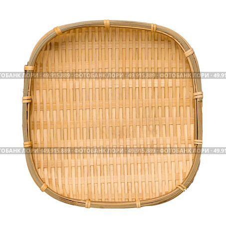 Wicker Basket Isolated on White Top View. Стоковое фото, агентство Ingram Publishing / Фотобанк Лори