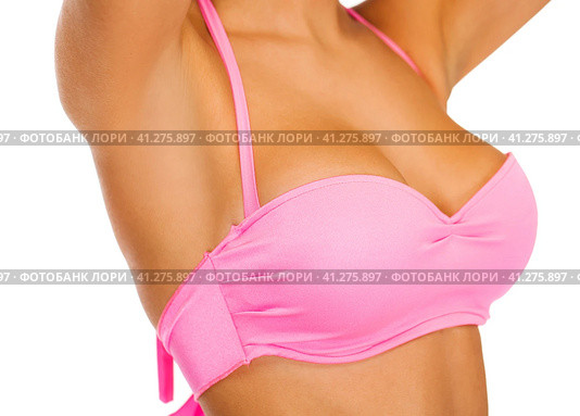Woman breast in uplift on a white background. Стоковое фото, фотограф Андрей Аркуша / Фотобанк Лори