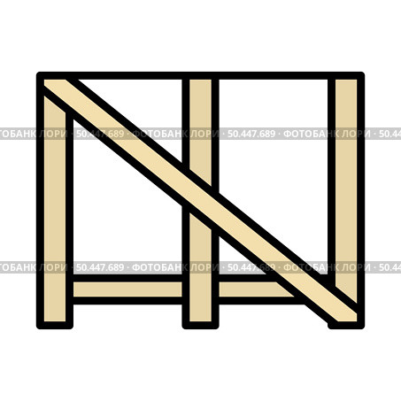 Wood Lathing For Fragile Goods. Editable Bold Outline With Color Fill Design. Vector Illustration. Стоковая иллюстрация, агентство Ingram Publishing / Фотобанк Лори