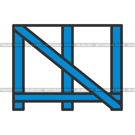Wood Lathing For Fragile Goods. Editable Bold Outline With Color Fill Design. Vector Illustration. Стоковая иллюстрация, агентство Ingram Publishing / Фотобанк Лори