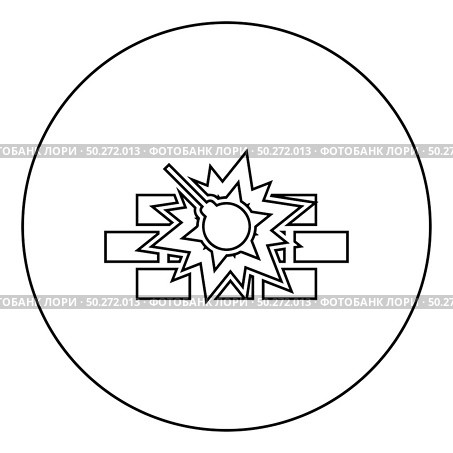 Working demolish machine on building construction Destroying brick wall with metal ball Wrecking house home concepting icon in circle round outline black color vector illustration flat style simple image. Working demolish machine on building construction Destroying brick wall with metal ball Wrecking house home concepting icon in circle round outline black color vector illustration flat style image. Стоковая иллюстрация, агентство Ingram Publishing / Фотобанк Лори