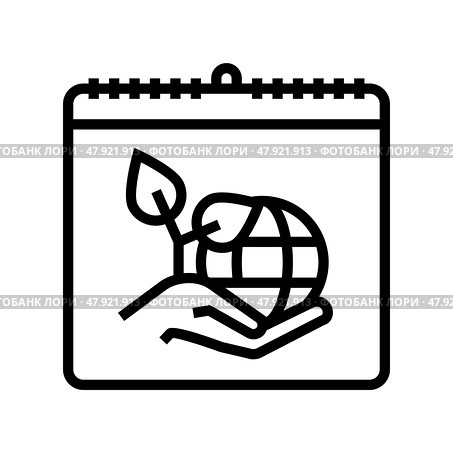 world environment day line icon vector illustration. Стоковая иллюстрация, иллюстратор Vectorwin / Фотобанк Лори