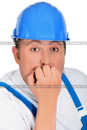 Worried builder. Стоковое фото, агентство Ingram Publishing / Фотобанк Лори