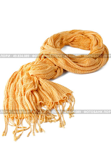 Yellow scarf isolated on white background. Стоковое фото, агентство Ingram Publishing / Фотобанк Лори