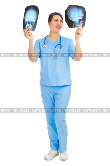 Young doctor with x-rays isolated. Стоковое фото, агентство Ingram Publishing / Фотобанк Лори