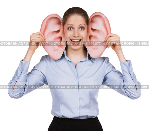 Young woman with big funny ears. Стоковое фото, фотограф Дмитрий Киселёв / Фотобанк Лори