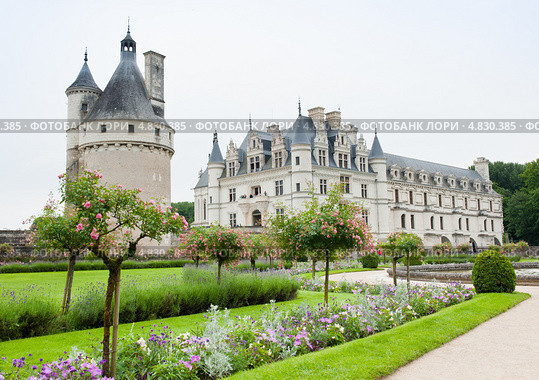 Замок Шенонсо (Château de Chenonceau). Долина реки Луары. Франция (2013 год). Стоковое фото, фотограф E. O. / Фотобанк Лори