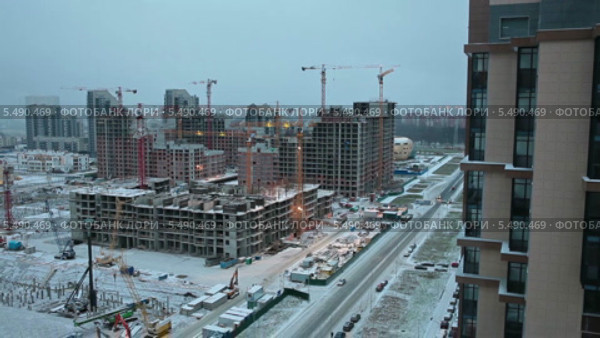 Застройка квартала "Жемчужный фрегат" вдоль Петергофского шоссе, Санкт-Петербург (2014 год). Редакционное видео, видеограф Кекяляйнен Андрей / Фотобанк Лори