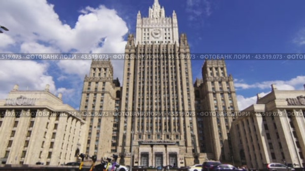 Здание Министерства иностранных дел РФ на Смоленской площади.10 июля 2024.Москва, Россия. Редакционное видео, видеограф Артём Соболев / Фотобанк Лори