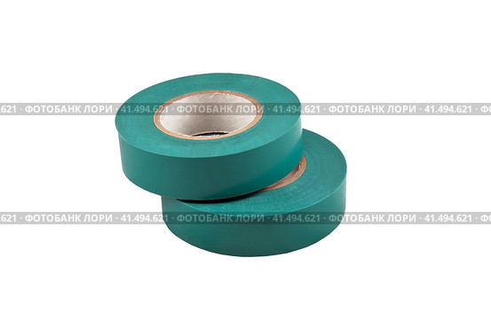 Зеленая изоляционная лента для изоляции электрических проводов. Green insulating tape to insulate of electrical wires. Стоковое фото, фотограф Татьяна Д / Фотобанк Лори