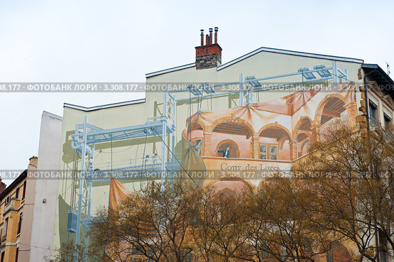 Знаменитые лионские фрески. Лион. Франция (2012 год). Редакционное фото, фотограф E. O. / Фотобанк Лори
