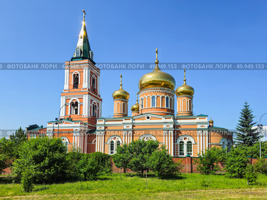 Znamenskaya Church, Orthodox church in Barnaul. Стоковое фото, фотограф Саблин Станислав / Фотобанк Лори