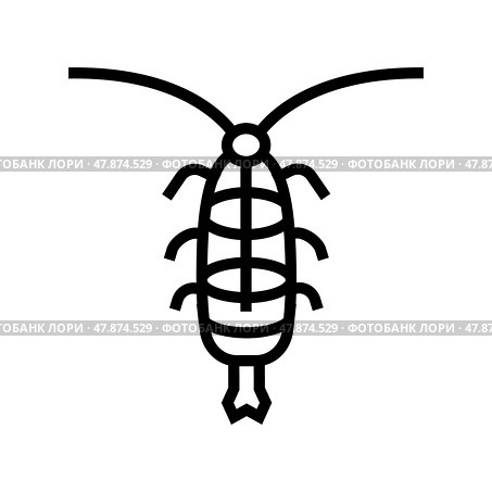 zooplankton ocean line icon vector illustration. Стоковая иллюстрация, иллюстратор Vectorwin / Фотобанк Лори